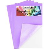 Artlantis Lila Yapışkanlı Keçe 50X70 cm 3 Adet 2.0 mm Kendinden Yapışkanlı Renkli Hobi Keçesi Elişi Keçe Kumaşı Anasınıfı - Standart