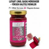 Artlantis Linol Mürekkebi 100 ml 1 Adet Lutart Linol Baskı Boya Mürekkebi Blok Baskı Sanat Su Bazlı Matbaa Mürekkebi Hobi - Kırmızı