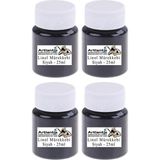 Artlantis Linol Mürekkebi Siyah 25 ml 4 Adet Linol Baskı Mürekkebi Blok Baskı Sanat Hobi - Standart