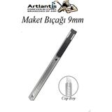 Artlantis Maket Bıçağı 9mm Metal Cep Boy Falçata Kaymaz Kilitli 9mm Bıçaklı Paslanmaz Dar Maket Bıçağı Metal Küçük Boy Falçata - Renkli - Büyük Boy - Standart