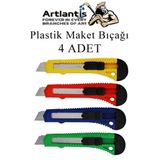 Artlantis Maket Bıçağı Plastik Büyük Boy 4 Adet 18 mm Plastik Falçata Bıçağı Büyük Boy
