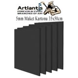 Artlantis Maket Kartonu Siyah Fotoblok 5 mm 35x50 cm 5 Adet Hobi Sanat Okul Köpüklü Straforlu Maket Kartonu