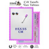 Artlantis Manyetik Çift Taraflı Yazı Tahtası Renkli 25x35 cm 1 Adet Çocuklar için Silinebilir Mıknatıslı Yazı