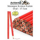 Artlantis Marangoz Kalem Kırmızı Oval 24 Adet 1 Paket Kalın Oval Marangoz İnşaat Kalemi Aşap Beton İşaretleme Kalemi Kalın Kalem