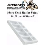 Artlantis Masa Üstü Resim Paleti 1 Adet 10 Hazneli Boya Paleti 11 x 19 cm