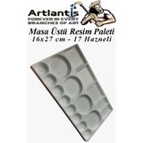 Artlantis Masa Üstü Resim Paleti 1 Adet 17 Hazneli Boya Paleti 16X27 cm Sanatsal Boyalar İçin Palet Akrilik Boya Yağlı Boya Guaj Boya