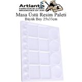 Artlantis Masa Üstü Resim Paleti 1 Adet 20 Hazneli Boya Paleti 25X33 cm Sanatsal Boyalar Için Büyük Palet Akrilik Boya Yağlı Boya Guaj Boya - Standart - Beyaz