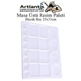 Artlantis Masa Üstü Resim Paleti 1 Adet 20 Hazneli Boya Paleti 25X33 cm Sanatsal Boyalar İçin Büyük Palet Akrilik Boya Yağlı Boya Guaj Boya