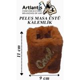Artlantis Masaüstü Kalemlik Peluş Tüylü Kahverengi Cool Simli