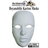 Artlantis Maske Boyama 1 Adet Boyanabilir Karton Maske Lastikli İnsan Yüzü Suratı Yerli Üretim Okul Sınıf Etki