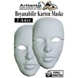 Artlantis Maske Boyama 2 Adet Boyanabilir Karton Maske Lastikli İnsan Yüzü Suratı Yerli Üretim Okul Sınıf Etkinlikleri Hobi