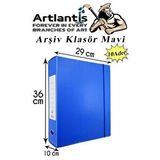 Artlantis Mavi Arşiv Ve Proje Kutusu 29x36x10cm 10 Adet Arşiv Klasörü Lastikli Plastik Arşiv Klasörü Büro Okul Sınıf