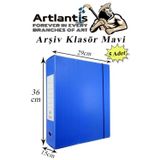 Artlantis Mavi Arşiv Ve Proje Kutusu 29x36x15cm 5 Adet Arşiv Klasörü Lastikli Plastik Arşiv Klasörü Büro Okul Sınıf