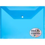Artlantis Mavi Çıtçıtlı Şeffaf Renkli Dosya 1 Adet 23,5x32,5 cm Ölçülerinde Su Geçirmez