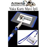 Artlantis Mavi Ipli Yaka Kartı 10 Adet Ayarlanabilir Boyuna Asma Kimlik Koruyuculu Pvc Mavi Yaka Kartlığı Seyehat Ofis Okul Büro - Standart