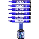 Artlantis Mavi Kesik Uçlu Markör Permanent Kalem 6 Adet Hı Te x t Marker Mürekkep Siyah 30 ml 1 Adet Brons Koli Kalemi - Standart - 1-5 mm