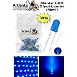 Artlantis Mavi Mantar Led Diyot Lamba 30 lu 1 Paket Mavi 4.8 mm Mini Mantar Led Lamba Deney Bilim Proje Arduino Işığı