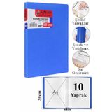 Artlantis Mavi Sunum Dosyası 10 lu 1 Adet Poşet Dosyalı Katalog Dosyası 10 Poşetli Kendinden Dosya Plastik Kapaklı