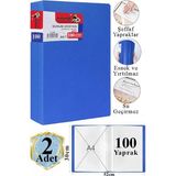 Artlantis Mavi Sunum Dosyası 100 Lü 2 Adet Poşet Dosyalı Katalog Dosyası 100 Poşetli Kendinden Dosya Plastik Kapaklı - Standart