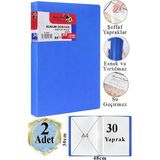 Artlantis Mavi Sunum Dosyası 30 Lu 2 Adet Poşet Dosyalı Katalog Dosyası 30 Poşetli Kendinden Dosya Plastik Kapaklı - 10 lu - Standart