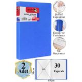 Artlantis Mavi Sunum Dosyası 30 lu 2 Adet Poşet Dosyalı Katalog Dosyası 30 Poşetli Kendinden Dosya Plastik Kapaklı
