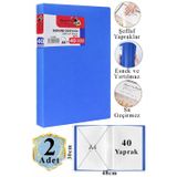 Artlantis Mavi Sunum Dosyası 40 lı 2 Adet Poşet Dosyalı Katalog Dosyası 40 Poşetli Kendinden Dosya Plastik Kapaklı