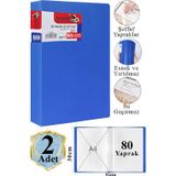 Artlantis Mavi Sunum Dosyası 80 li 2 Adet Poşet Dosyalı Katalog Dosyası 80 Poşetli Kendinden Dosya Plastik Kapaklı