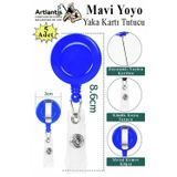 Artlantis Mavi Yaka Yoyosu 5 Adet Yoyo Kartlık Kimlik Personel Kartı Yoyo Yaka Cep Kemer Geri Çekilebilir Rozet Tutma Makara