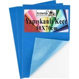 Artlantis Mavi Yapışkanlı Keçe 50X70 cm 3 Adet 2.0 mm Kendinden Yapışkanlı Renkli Hobi Keçesi Elişi Keçe Kumaşı Anasınıfı - Standart