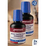 Artlantis Mavi Yazı Tahta Kalemi Mürekkebi 30 ml 2 Adet Penmark Tahta Kalemi Mürekkepi Kolay Silinebilir Doldurulabilir Canlı - Standart
