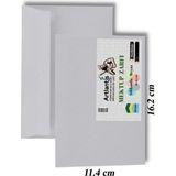 Artlantis Mektup Zarfı Silikonlu 114X162 mm 100 Adet 1 Paket Artlantis Cırtlı Beyaz Zarf Takı Zarfı Düğün Para Zarfı - Standart