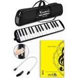 Artlantis Melodika 32 Tuşlu Siyah Bez Çantalı 1 Adet Müzik Defteri A4 Plastik Kapak 40 Yaprak Spralli 1 Adet Hortumlu Melodika Askılı Taşıma Kulplu Okul Öğrenci - Standart