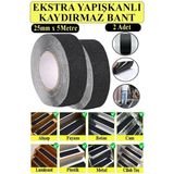 Artlantis Merdiven Kaydırmaz Bant 25MM 2 Adet 5 Metre Zemin Kaymaz Band 2.5 cm Yapışkanlı Basamak Mermer Beton Fayans Ayakkabı - Siyah - 25mm x 5 metre - Standart