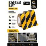 Artlantis Merdiven Kaydırmaz Bant Sarı Siyah 50MM 3 Adet Mas Güvenlik Uyarı Bandı 5 Metre 5 cm Yapışkanlı Basamak Mermer Beton - Sarı - Siyah - 50mm x 5 metre - Standart