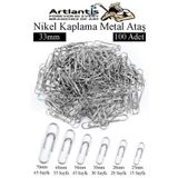 Artlantis Metal Ataş No 4 33 Mm 100 Lü 1 Paket Nikel Kaplama Metal Ataç Dayanıklı Paslanmaz 20 Sayfa Kapasitel