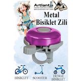 Artlantis Metal Bisiklet Zili 1 Adet Scooter Zili Denge Zili Alümünyum Bisiklet Zili Bisiklet Süsü Korna Aksesuar - Mor