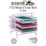 Artlantis Metal Evrak Rafı 3 lü 1 Paket Masa Üstü A4 Dosya Düzenleyici Kağıt Tepsisi Metal Fileli Üç Katlı Har