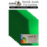 Artlantis Metalik Aynalı Fon Kartonu 10 lu A3 30x42 cm 1 Paket Okul Sınıf Dekoratif Pırıltılı Folyo Kağıt Deko