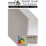 Artlantis Metalik Aynalı Fon Kartonu 10 Lu A3 30X42 cm 1 Paket Okul Sınıf Dekoratif Pırıltılı Folyo Kağıt Dekoratif Anasınıfı Kreş - Gümüş