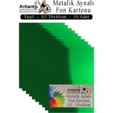 Artlantis Metalik Aynalı Fon Kartonu 10 Lu A3 30X42 cm 1 Paket Okul Sınıf Dekoratif Pırıltılı Folyo Kağıt Dekoratif Anasınıfı Kreş - Yeşil