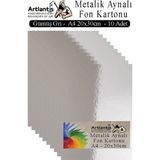 Artlantis Metalik Aynalı Fon Kartonu 10 Lu A4 20X30 cm 1 Paket Okul Sınıf Dekoratif Pırıltılı Folyo Kağıt Dekoratif Anasınıfı Kreş - Gümüş