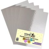 Artlantis Metalik Aynalı Fon Kartonu 50 x 70 cm 5 Adet Artlantis Metalik Aynalı Fon Kartonu - Gümüş