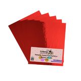 Artlantis Metalik Aynalı Kırmızı 5 Adet 35x50 cm Fon Kartonu
