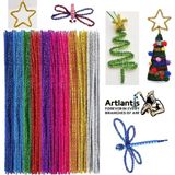 Artlantis Metalik Şönil Renkli 50 cm 50'li 1 Paket Artlantis 50 cm Renkli Metalik Tüylü Tel 50 Li 1 Paket - Karışık-Çok Renkli - Standart