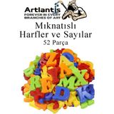 Artlantis Mıknatıslı Harfler ve Sayılar 52 Parça 1 Paket Bubu Manyetik Harf ve Sayı Okul Öncesi Eğitim Harfleri Öğrenme - Çok Renkli - Standart
