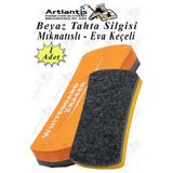 Artlantis Mıknatıslı Yazı Tahta Silgisi Eva 1 Adet Beyaz Yazı Tahtası Silgisi Manyetik Kaliteli Keçe Uçlu Eva