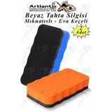 Artlantis Mıknatıslı Yazı Tahta Silgisi Eva 2 Adet Beyaz Yazı Tahtası Silgisi Manyetik Kaliteli Keçe Uçlu Eva
