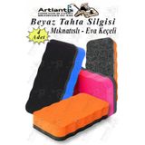 Artlantis Mıknatıslı Yazı Tahta Silgisi Eva 4 Adet Beyaz Yazı Tahtası Silgisi Manyetik Kaliteli Keçe Uçlu Eva Okul Sınıf Ofis Kuru