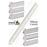 Artlantis Mikyas Cetvel 1 Adet Ölçekli Üçgen Çizim Cetveli 30cm 3 Kenarlı Mimar Mühendis 1:20 1:25 1:50 1:75 1