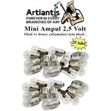 Artlantis Mini Ampul 2,5 Volt 25 Adet 1 Paket Küçük Elektrik Deney Ampulü 2.5 V Okul Sınıf Elektrik Devre Deney Ampulü - Sarı - Standart